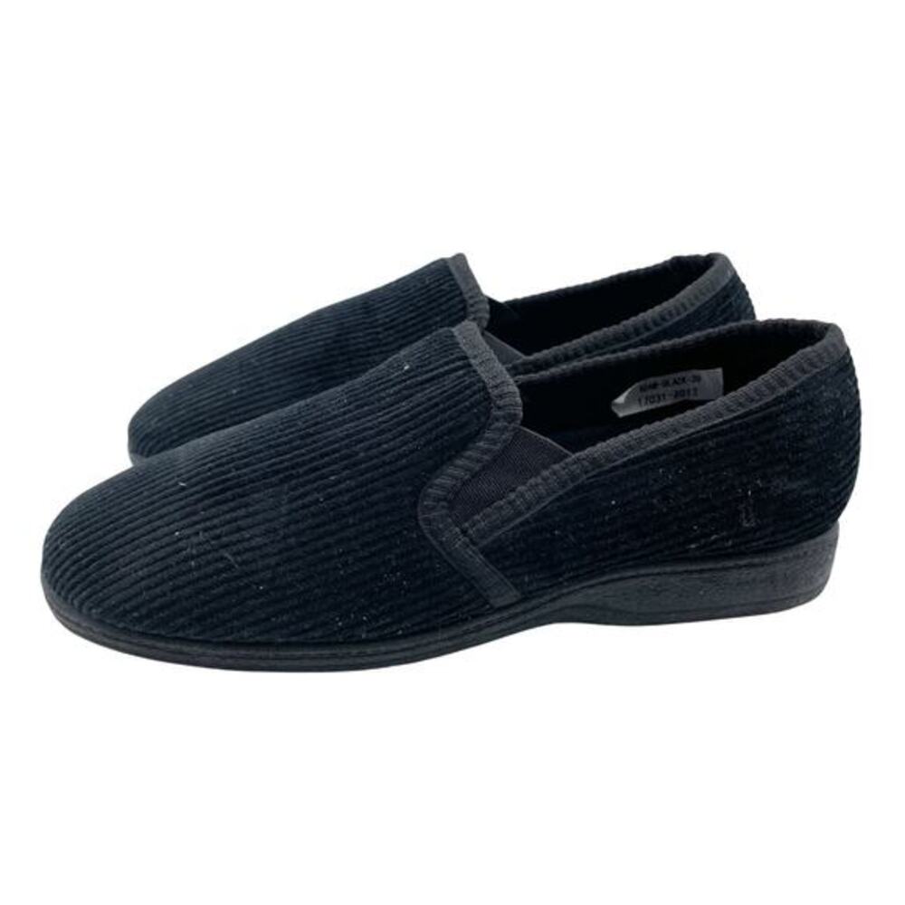 Spring Step Men's Adam Black Slip-On‎ Corduroy Slipper EU 39 US 6-6.5